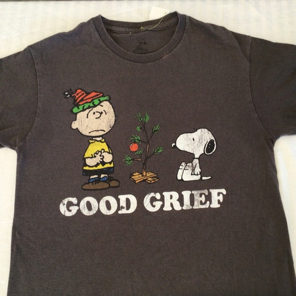 Peanuts Other - Peanuts Good Grief Charlie Brown Snoopy Christmas Tree Gray Unisex Sz S